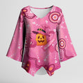 Boo for a Cure Pink Ghost Kimono Sleeve Blouse Aboriginal Halloween Wear Pink