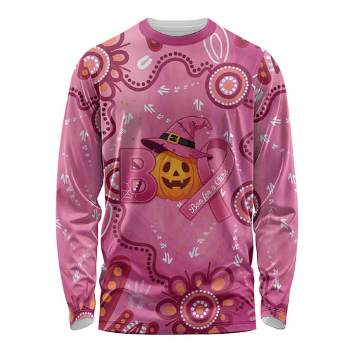 Boo for a Cure Pink Ghost Long Sleeve Shirt Aboriginal Halloween Wear Pink