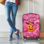 Boo for a Cure Pink Ghost Luggage Cover Aboriginal Halloween Wear Pink