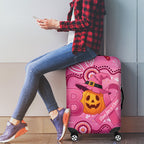 Boo for a Cure Pink Ghost Luggage Cover Aboriginal Halloween Wear Pink