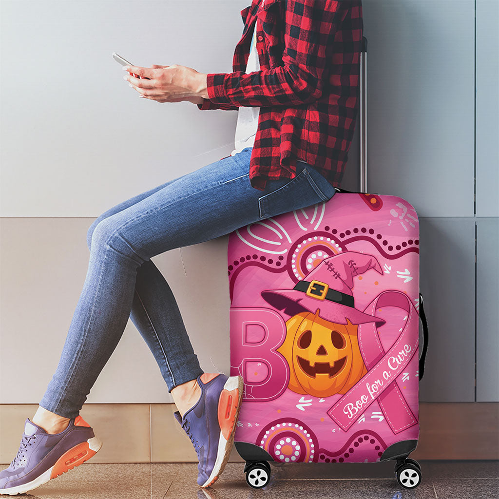 Boo for a Cure Pink Ghost Luggage Cover Aboriginal Halloween Wear Pink