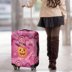 Boo for a Cure Pink Ghost Luggage Cover Aboriginal Halloween Wear Pink