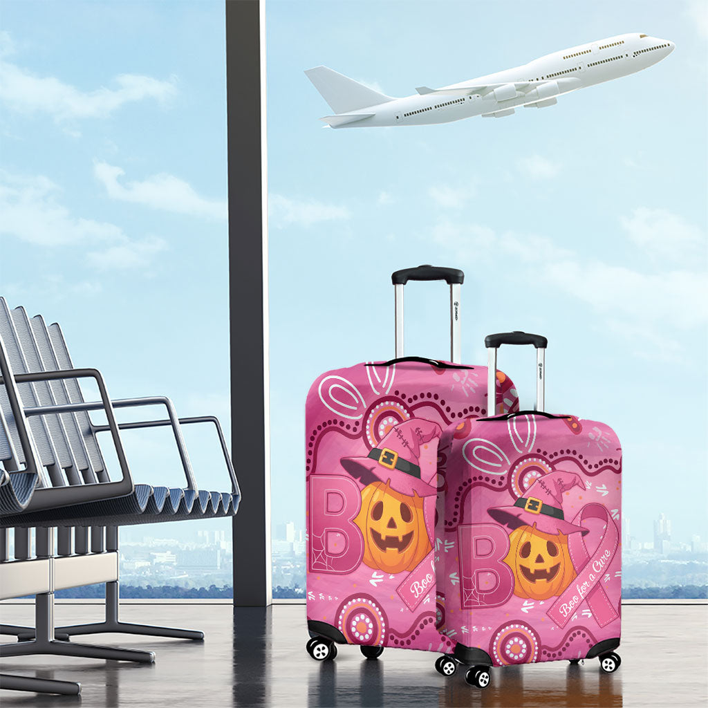 Boo for a Cure Pink Ghost Luggage Cover Aboriginal Halloween Wear Pink