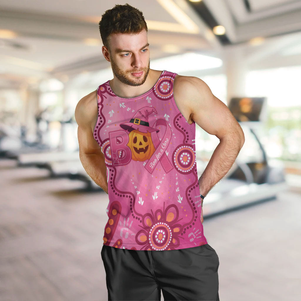 Boo for a Cure Pink Ghost Men Tank Top Aboriginal Halloween Wear Pink