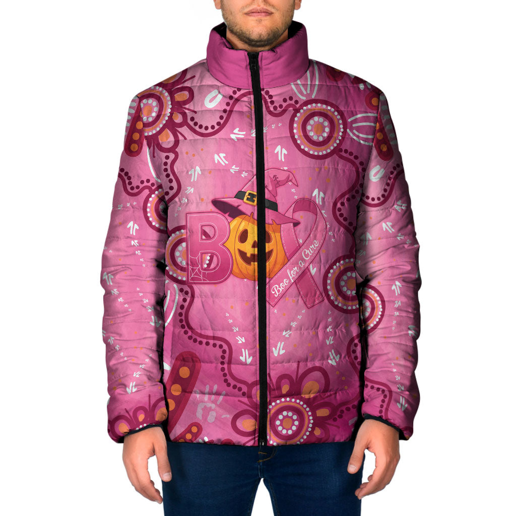 Boo for a Cure Pink Ghost Padded Jacket Aboriginal Halloween Wear Pink
