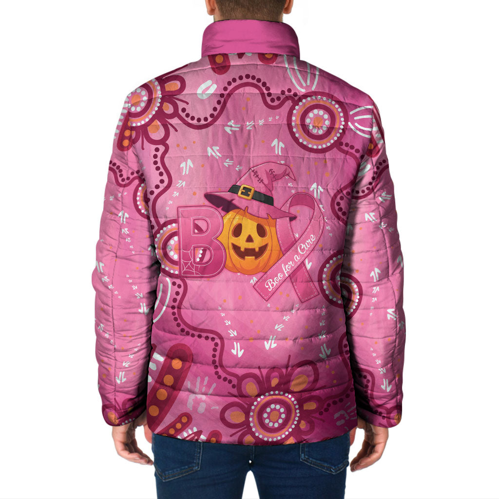 Boo for a Cure Pink Ghost Padded Jacket Aboriginal Halloween Wear Pink