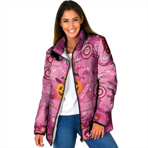 Boo for a Cure Pink Ghost Padded Jacket Aboriginal Halloween Wear Pink