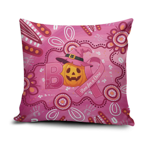 Boo for a Cure Pink Ghost Pillow Cover Aboriginal Halloween Wear Pink