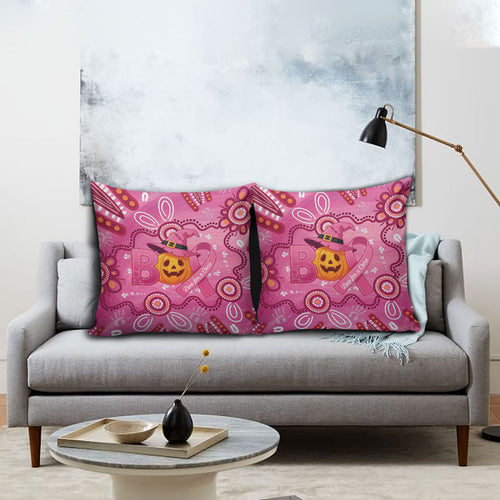 Boo for a Cure Pink Ghost Pillow Cover Aboriginal Halloween Wear Pink