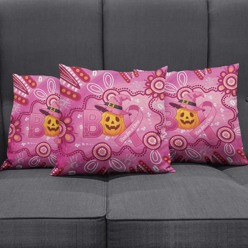 Boo for a Cure Pink Ghost Pillow Cover Aboriginal Halloween Wear Pink