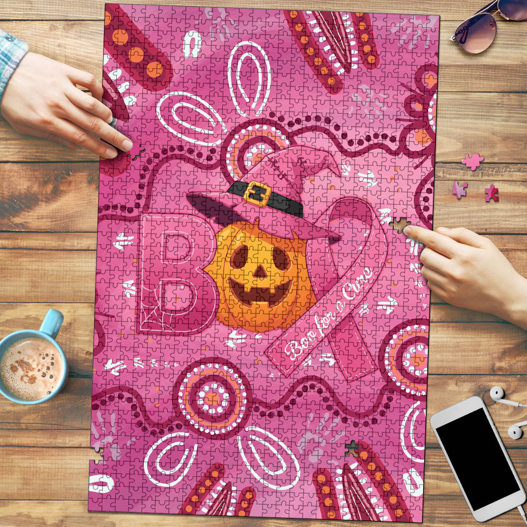 Boo for a Cure Pink Ghost Puzzle Aboriginal Halloween Wear Pink