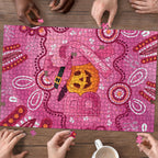 Boo for a Cure Pink Ghost Puzzle Aboriginal Halloween Wear Pink