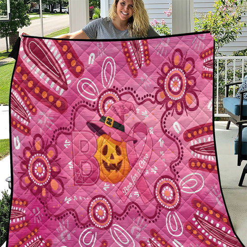 Boo for a Cure Pink Ghost Quilt Aboriginal Halloween Wear Pink