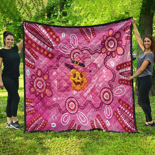 Boo for a Cure Pink Ghost Quilt Aboriginal Halloween Wear Pink