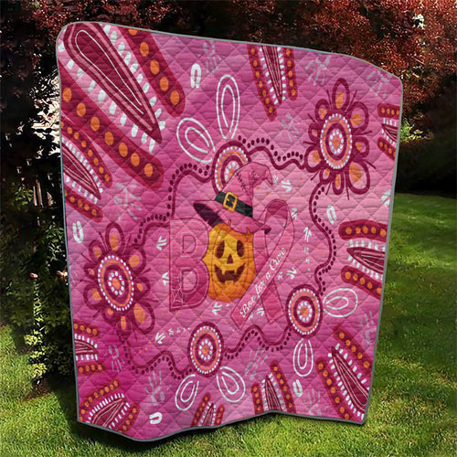 Boo for a Cure Pink Ghost Quilt Aboriginal Halloween Wear Pink