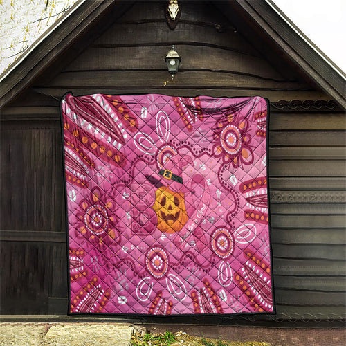 Boo for a Cure Pink Ghost Quilt Aboriginal Halloween Wear Pink