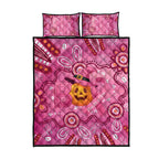 Boo for a Cure Pink Ghost Quilt Bed Set Aboriginal Halloween Wear Pink