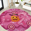 Boo for a Cure Pink Ghost Round Carpet Aboriginal Halloween Wear Pink