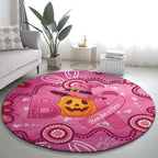 Boo for a Cure Pink Ghost Round Carpet Aboriginal Halloween Wear Pink