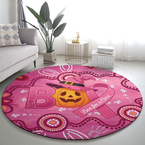 Boo for a Cure Pink Ghost Round Carpet Aboriginal Halloween Wear Pink