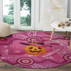 Boo for a Cure Pink Ghost Round Carpet Aboriginal Halloween Wear Pink