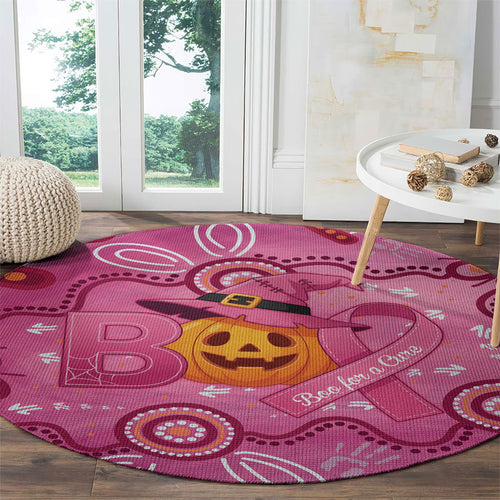 Boo for a Cure Pink Ghost Round Carpet Aboriginal Halloween Wear Pink