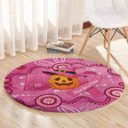 Boo for a Cure Pink Ghost Round Carpet Aboriginal Halloween Wear Pink