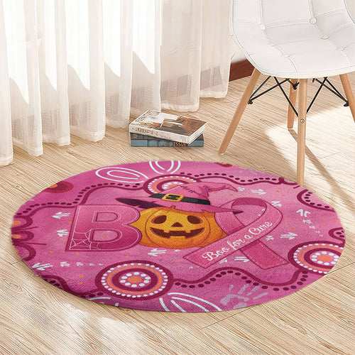 Boo for a Cure Pink Ghost Round Carpet Aboriginal Halloween Wear Pink