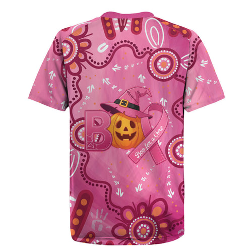 Boo for a Cure Pink Ghost Rugby Jersey Aboriginal Halloween Wear Pink