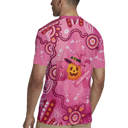 Boo for a Cure Pink Ghost Rugby Jersey Aboriginal Halloween Wear Pink