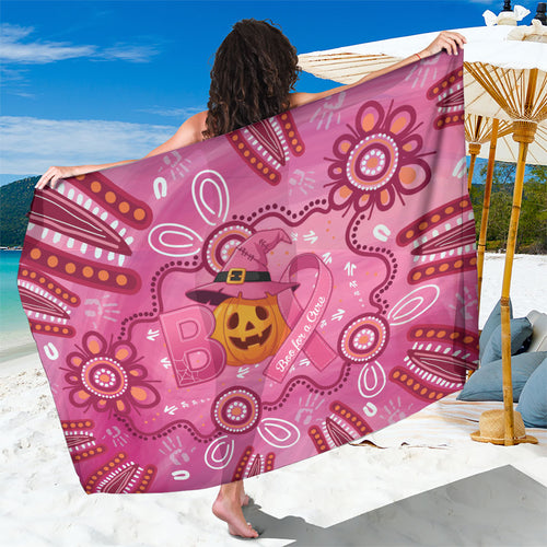 Boo for a Cure Pink Ghost Sarong Aboriginal Halloween Wear Pink