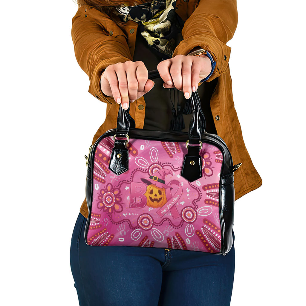 Boo for a Cure Pink Ghost Shoulder Handbag Aboriginal Halloween Wear Pink