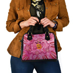 Boo for a Cure Pink Ghost Shoulder Handbag Aboriginal Halloween Wear Pink