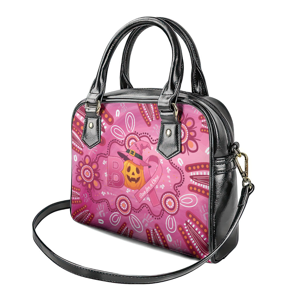 Boo for a Cure Pink Ghost Shoulder Handbag Aboriginal Halloween Wear Pink