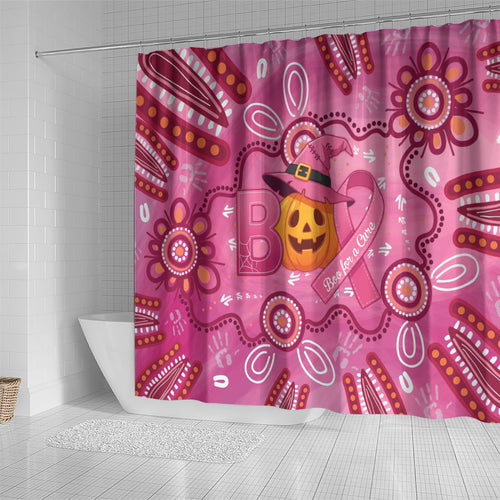 Boo for a Cure Pink Ghost Shower Curtain Aboriginal Halloween Wear Pink