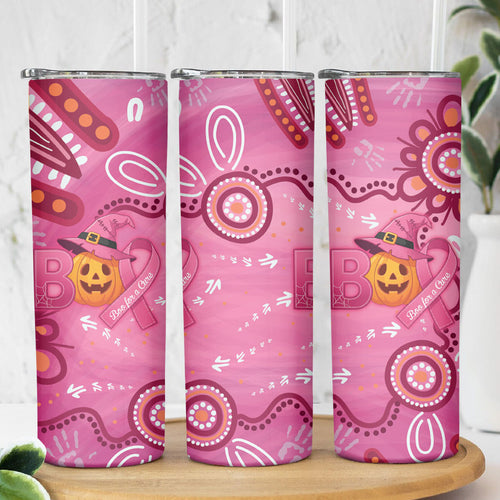 Boo for a Cure Pink Ghost Skinny Tumbler Aboriginal Halloween Wear Pink