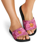 Boo for a Cure Pink Ghost Slide Sandals Aboriginal Halloween Wear Pink