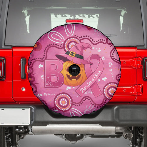 Boo for a Cure Pink Ghost Spare Tire Cover Aboriginal Halloween Wear Pink