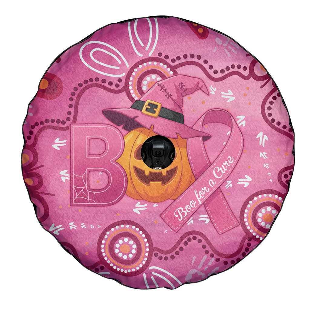 Boo for a Cure Pink Ghost Spare Tire Cover Aboriginal Halloween Wear Pink