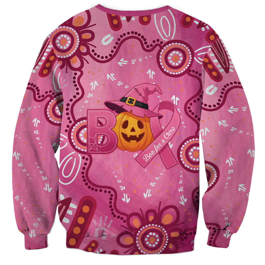 Boo for a Cure Pink Ghost Sweatshirt Aboriginal Halloween Wear Pink