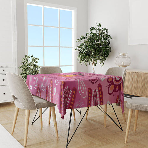 Boo for a Cure Pink Ghost Tablecloth Aboriginal Halloween Wear Pink