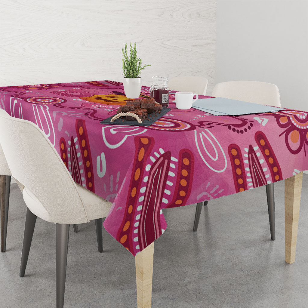Boo for a Cure Pink Ghost Tablecloth Aboriginal Halloween Wear Pink
