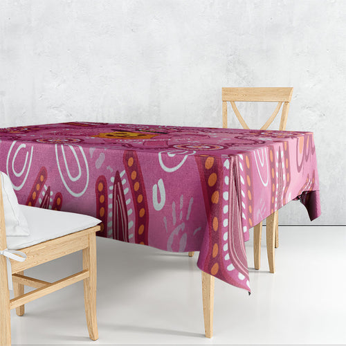 Boo for a Cure Pink Ghost Tablecloth Aboriginal Halloween Wear Pink