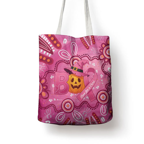 Boo for a Cure Pink Ghost Tote Bag Aboriginal Halloween Wear Pink