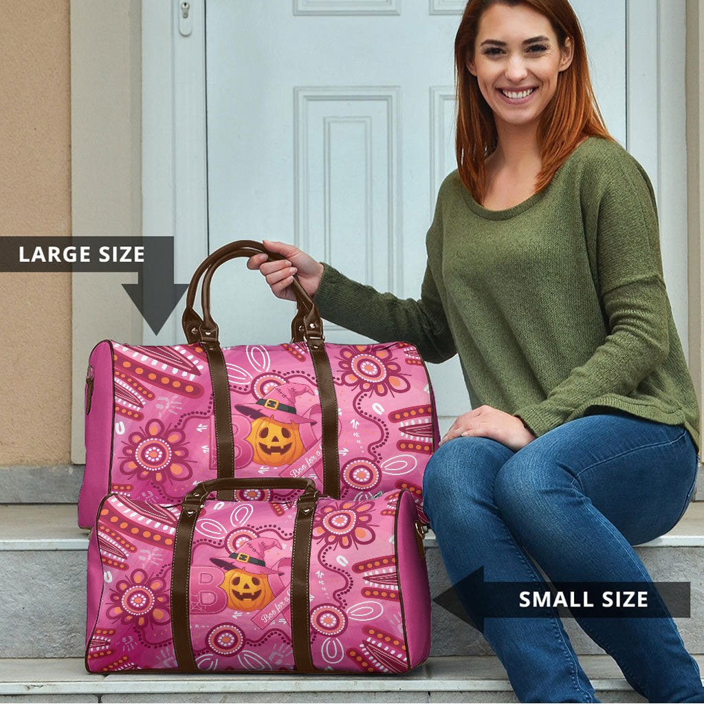 Boo for a Cure Pink Ghost Travel Bag Aboriginal Halloween Wear Pink