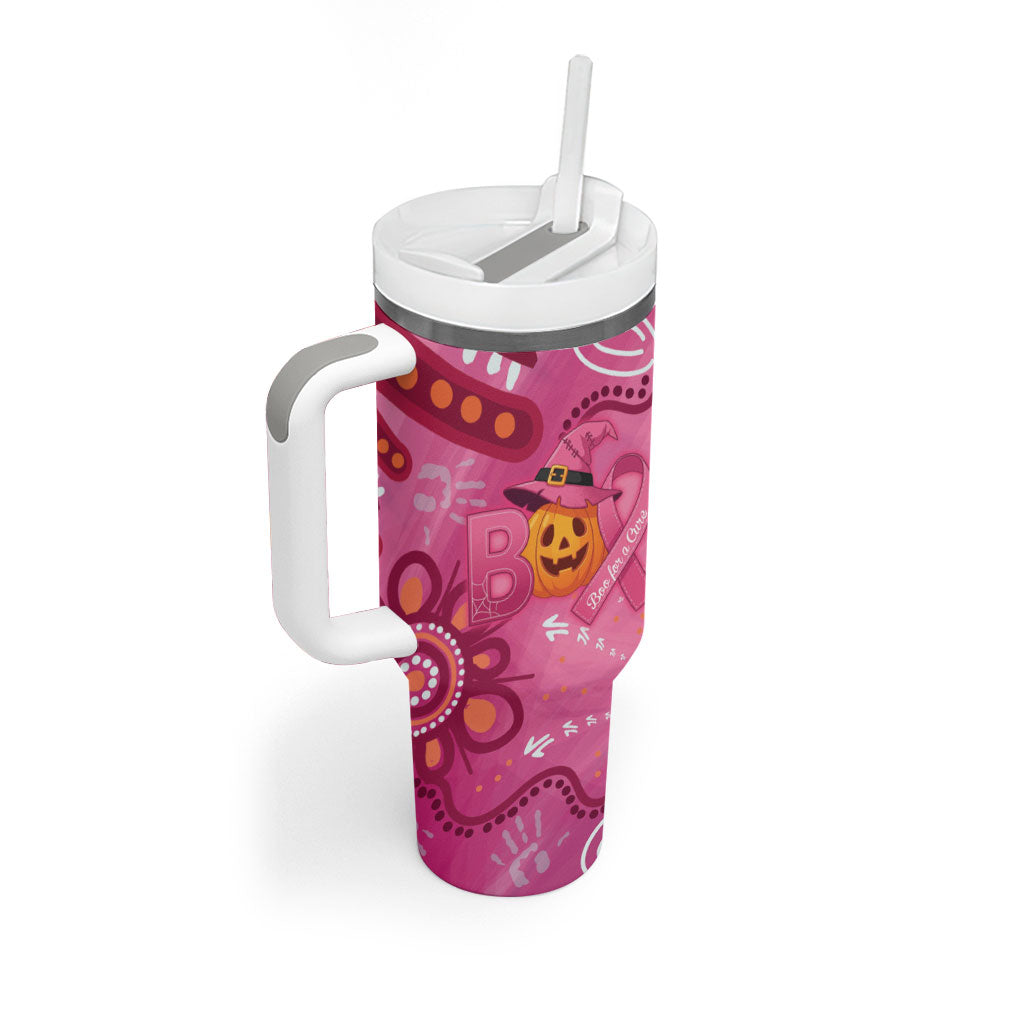 Boo for a Cure Pink Ghost Tumbler With Handle Aboriginal Halloween Wear Pink