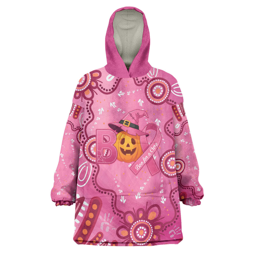 Boo for a Cure Pink Ghost Wearable Blanket Hoodie Aboriginal Halloween Wear Pink