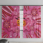 Boo for a Cure Pink Ghost Window Curtain Aboriginal Halloween Wear Pink