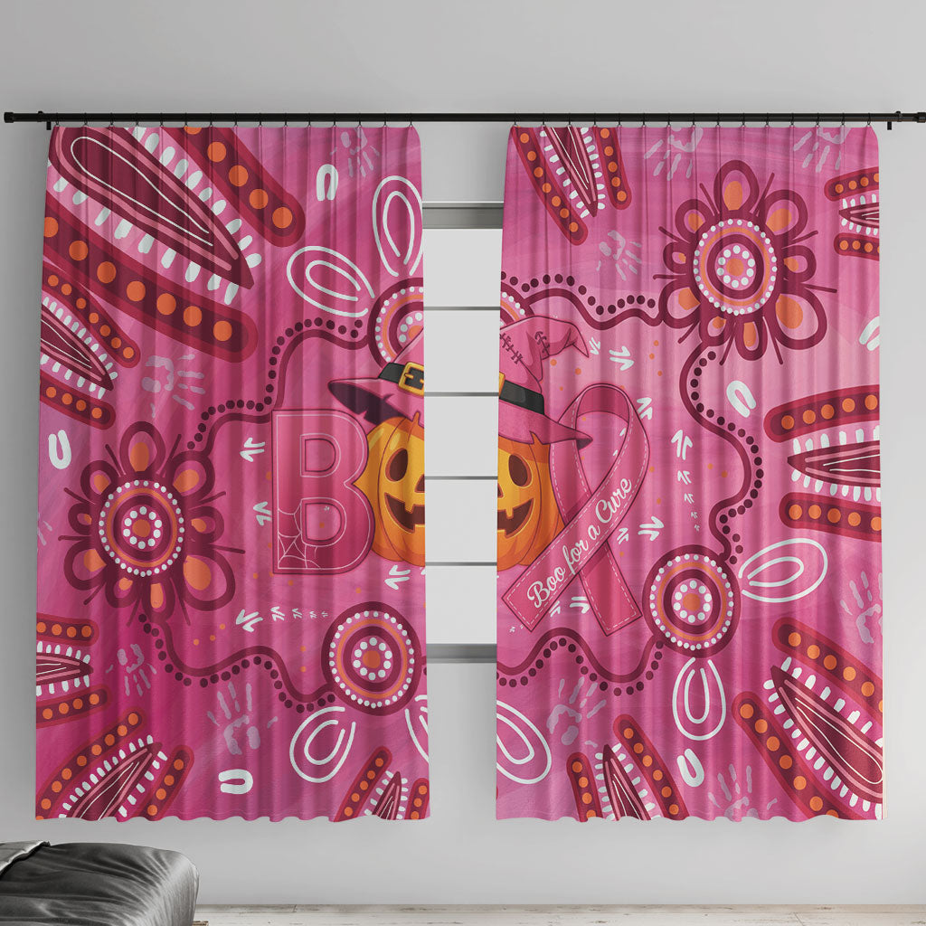 Boo for a Cure Pink Ghost Window Curtain Aboriginal Halloween Wear Pink