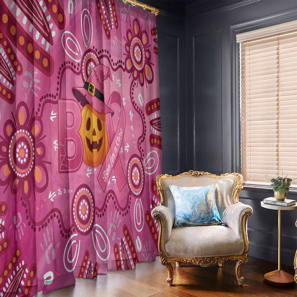 Boo for a Cure Pink Ghost Window Curtain Aboriginal Halloween Wear Pink